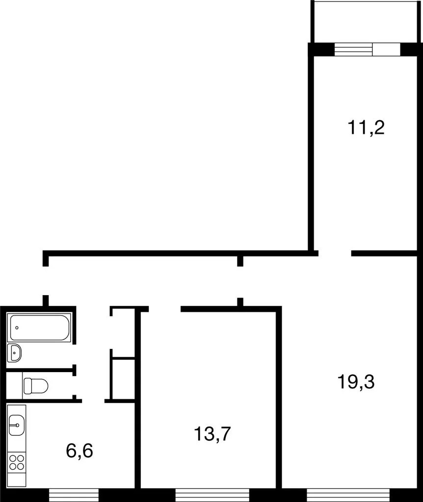 Квартира 368 площадью 62.1 кв.м, этаж 8, кол-во комнат 3, цена 12000000 -  купить от застройщика | Est-a-Tet